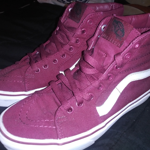 Burgundy High Top Vans - Picture 3 of 4